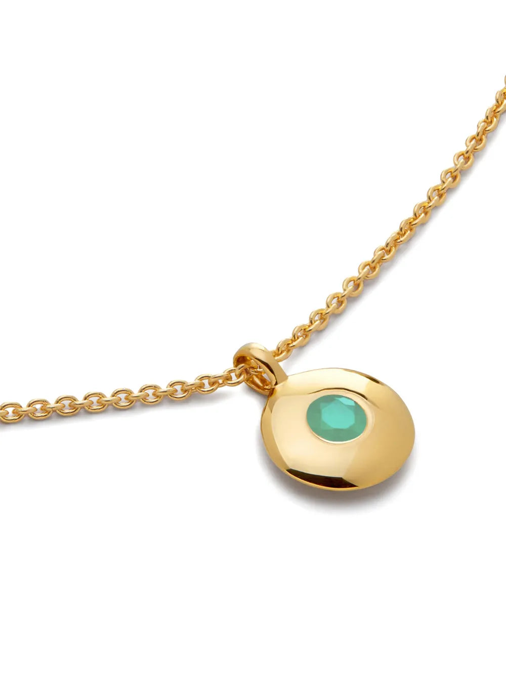 Monica Vinader 18kt Recycled Gold Vermeil Birthstone Emerald Pendant Necklace