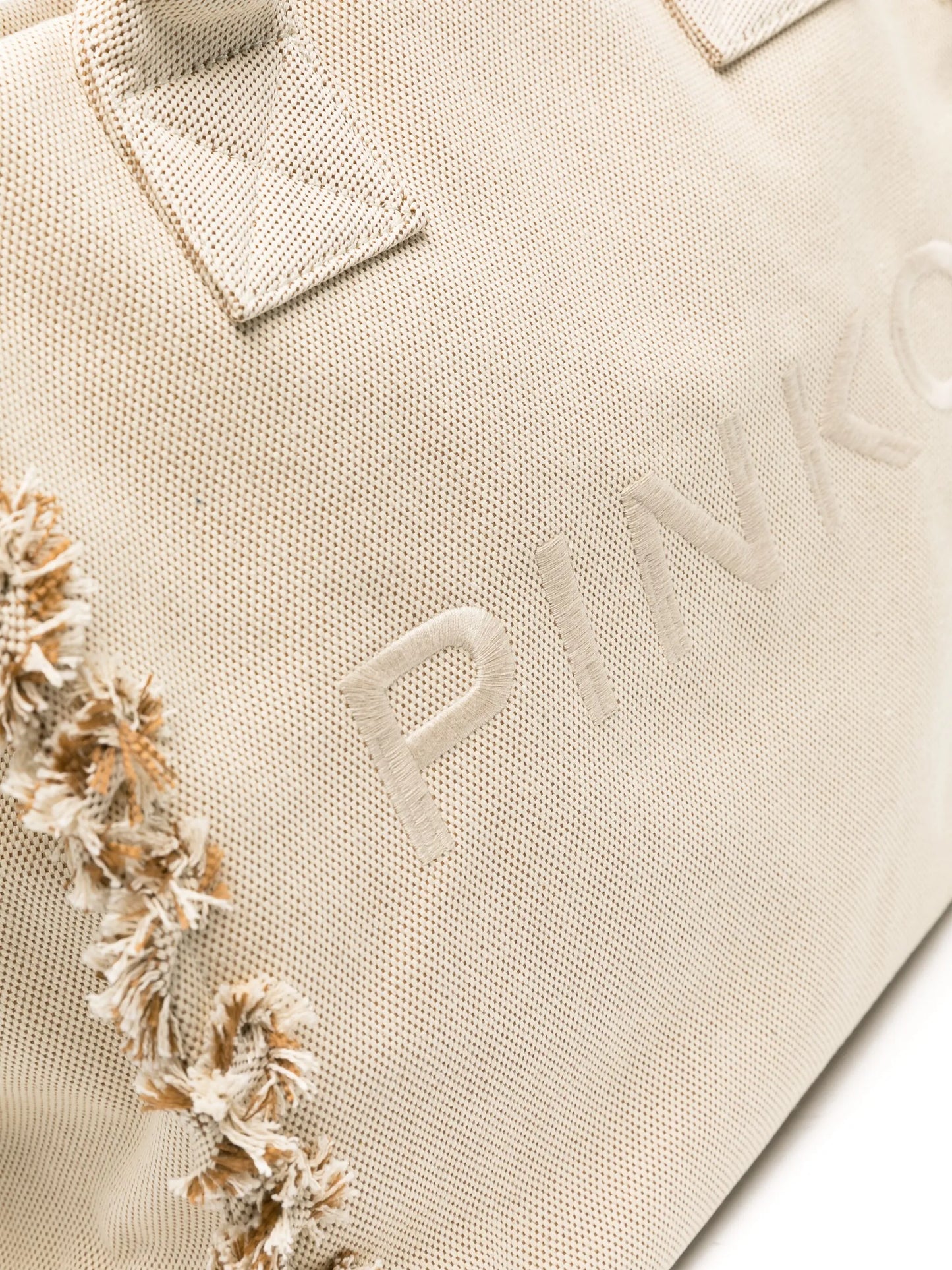 PINKO logo-embroidered beach bag