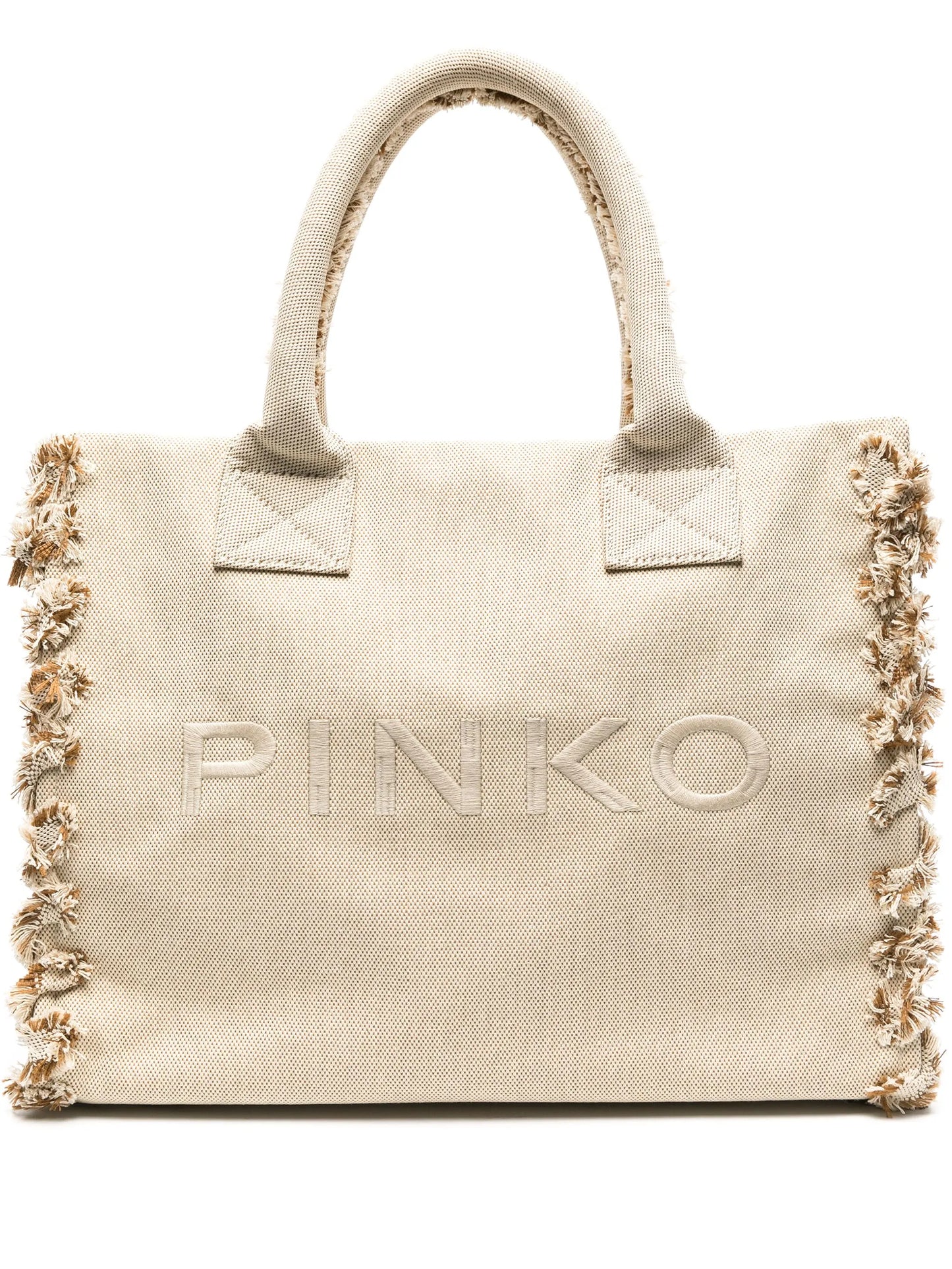 PINKO logo-embroidered beach bag