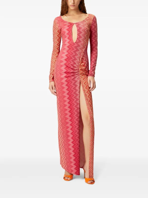 Missoni Vibrant Red Zigzag Pattern Lightweight Beach Dress
