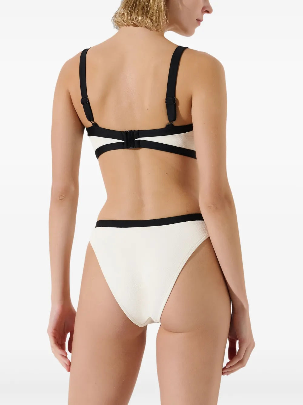 Karl Lagerfeld Beige Adjustable Strap Bandeau Bikini Top Women