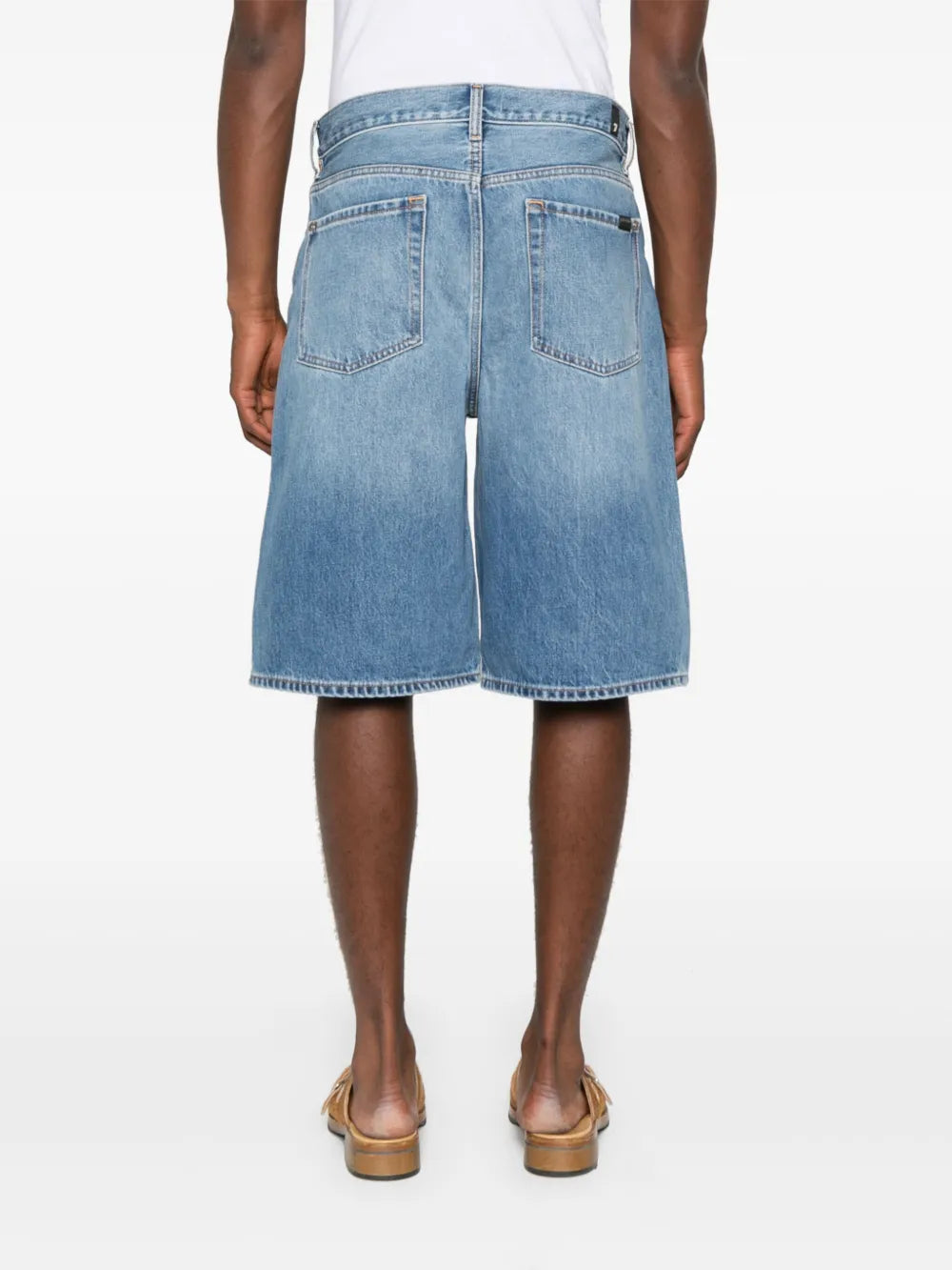 7 For All Mankind Mason Blue Denim Shorts Slim Fit Stylish Comfort