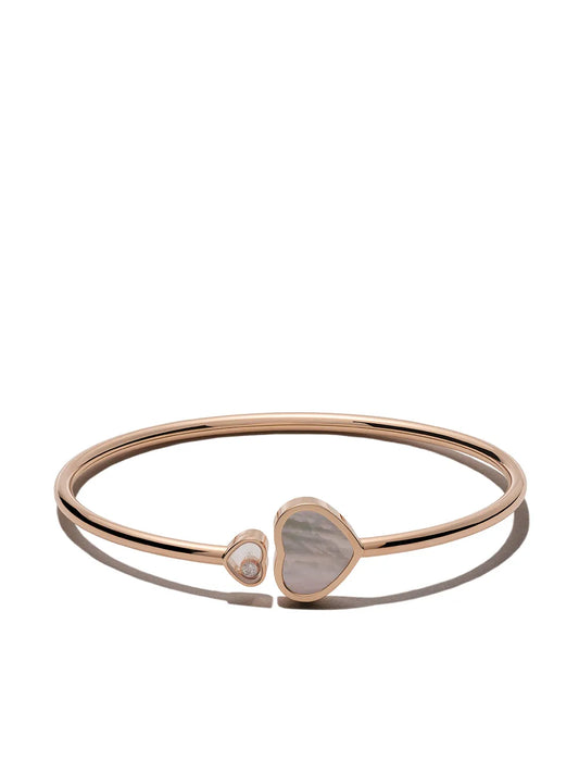 Chopard 18kt Rose Gold Happy Hearts Mother-of-Pearl and Diamond Bangle
