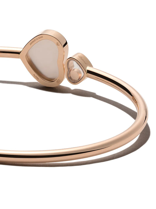 Chopard 18kt Rose Gold Happy Hearts Mother-of-Pearl and Diamond Bangle