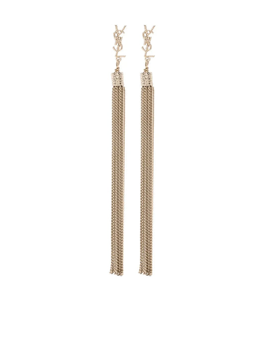 Saint Laurent boucles d'oreilles pendantes YSL à pompons