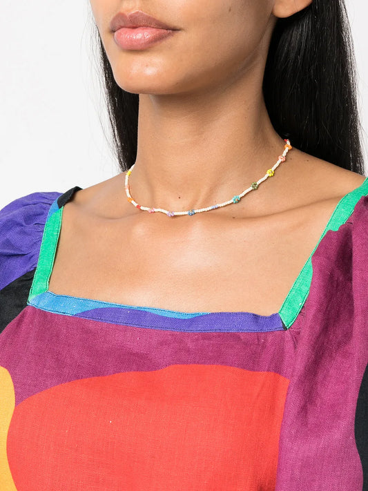 Anni Lu Multicolor Flower Power Iconic Acrylic Necklace Trendy Women