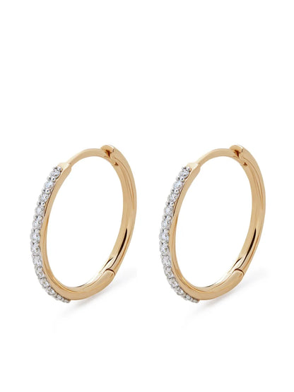 Monica Vinader 14kt Yellow Gold Medium Diamond Pavé Hoop Earrings