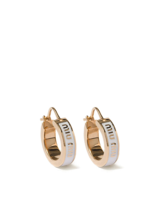 Miumiu enamel hoop earrings