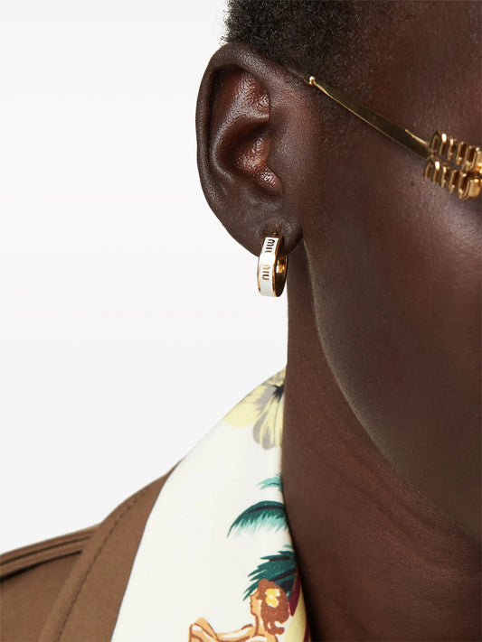 Miumiu enamel hoop earrings