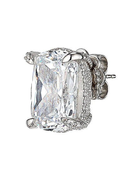 Anabela Chan 18kt White Gold Cushion Wing Diamond Stud Earrings