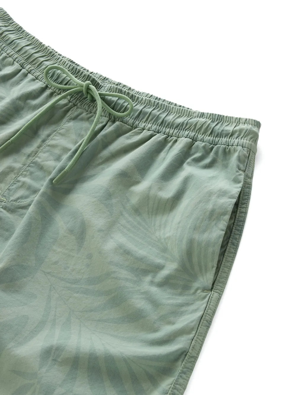 Woolrich Tropical Print Sage Green Cotton Drawstring Shorts
