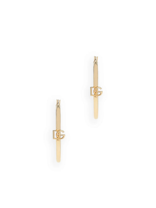 Dolce & Gabanna logo-charm hoop earrings