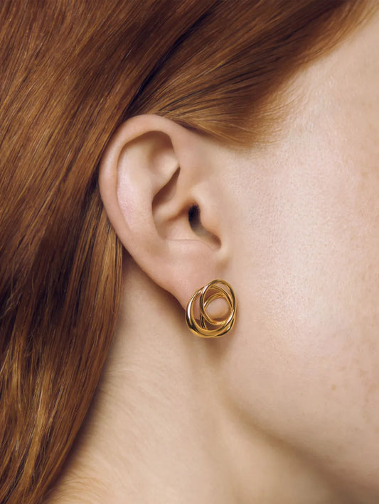 Monica Vinader Nura Wrap 18kt Gold Vermeil Layered Stud Earrings