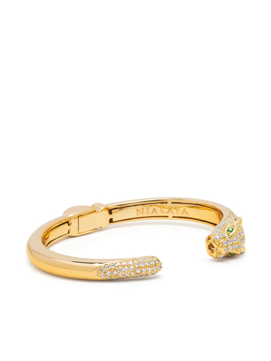 Nialaya Jewelry Diamond Gold-Plated Open Cuff Bracelet - Gold