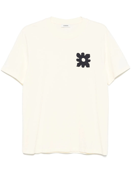 SANDRO  flower-detail T-shirt