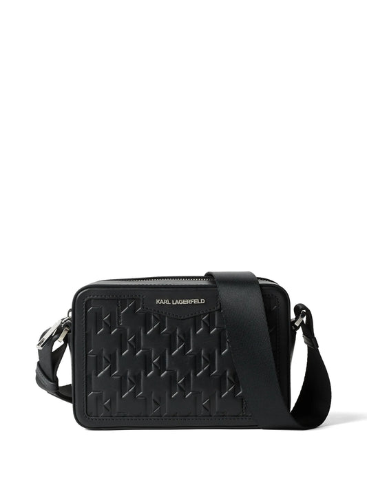 KarlLagerfeld Loom leather camera bag