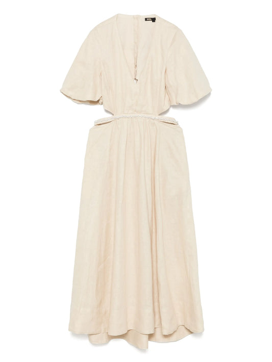 MiuMiu faux-pearl-embellished midi dress