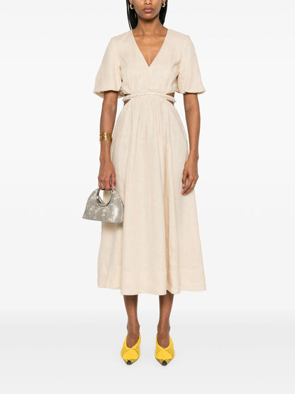 MiuMiu faux-pearl-embellished midi dress