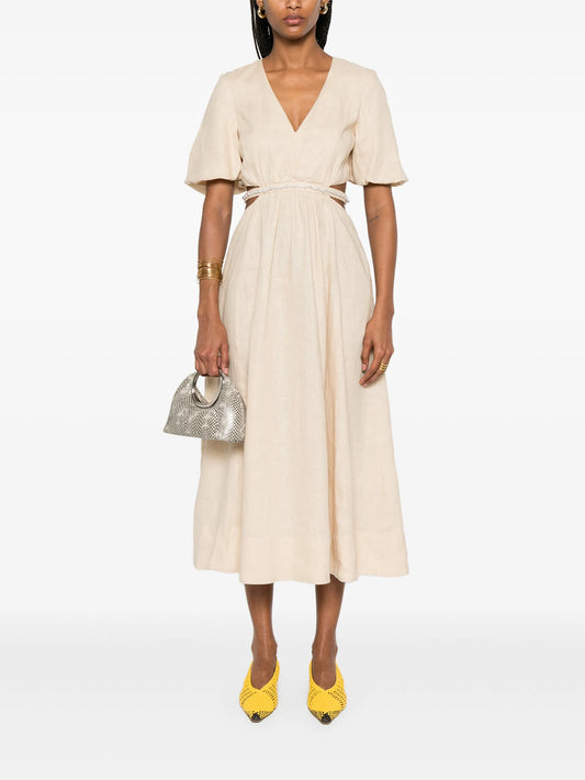 MiuMiu faux-pearl-embellished midi dress
