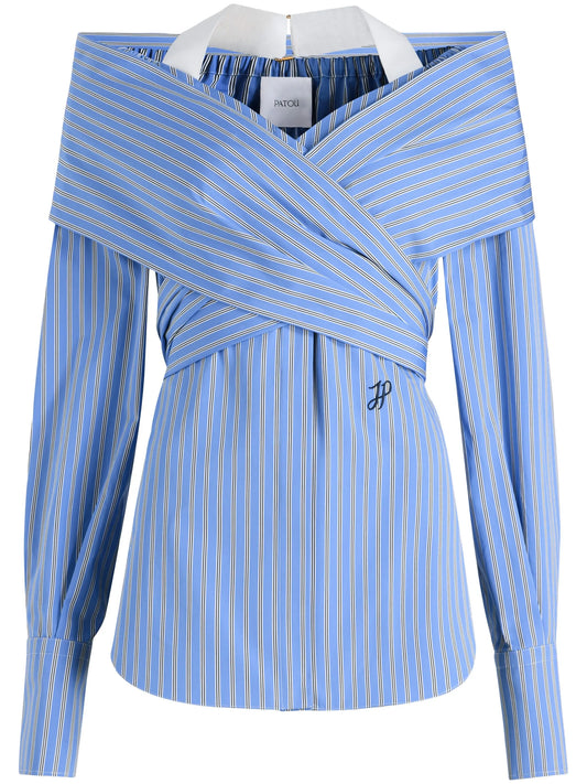 Patou wrap poplin blouse