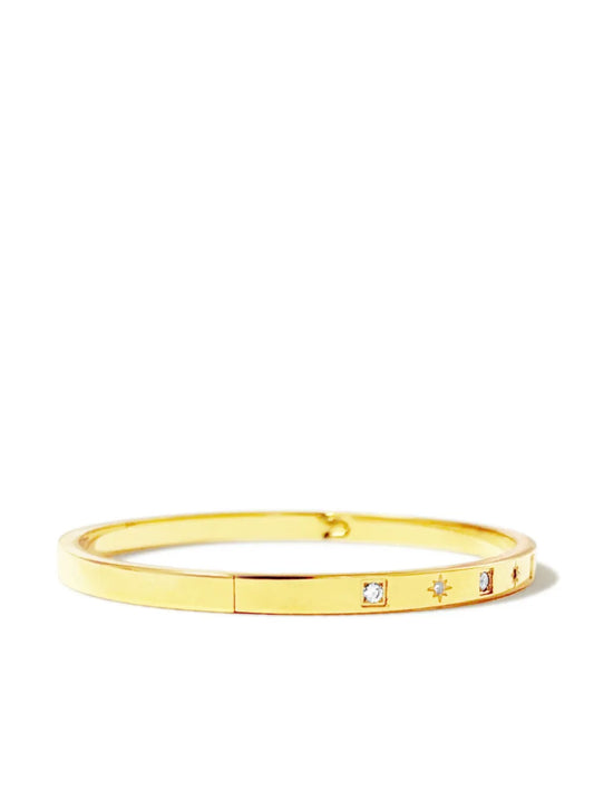 Gold Rhinestone Embellished Open Cuff Bangle Jewelry Accessory