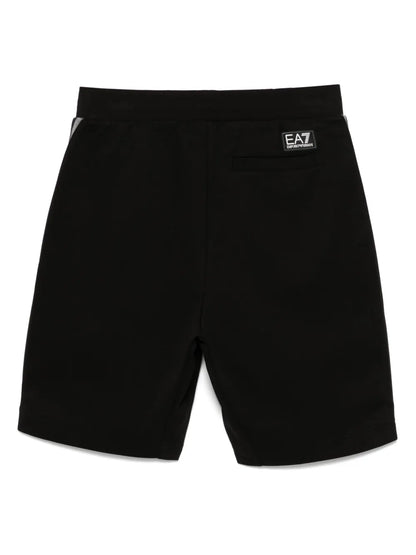 Ea7 Emporio Armani Black Logo Series Breathable Track Shorts