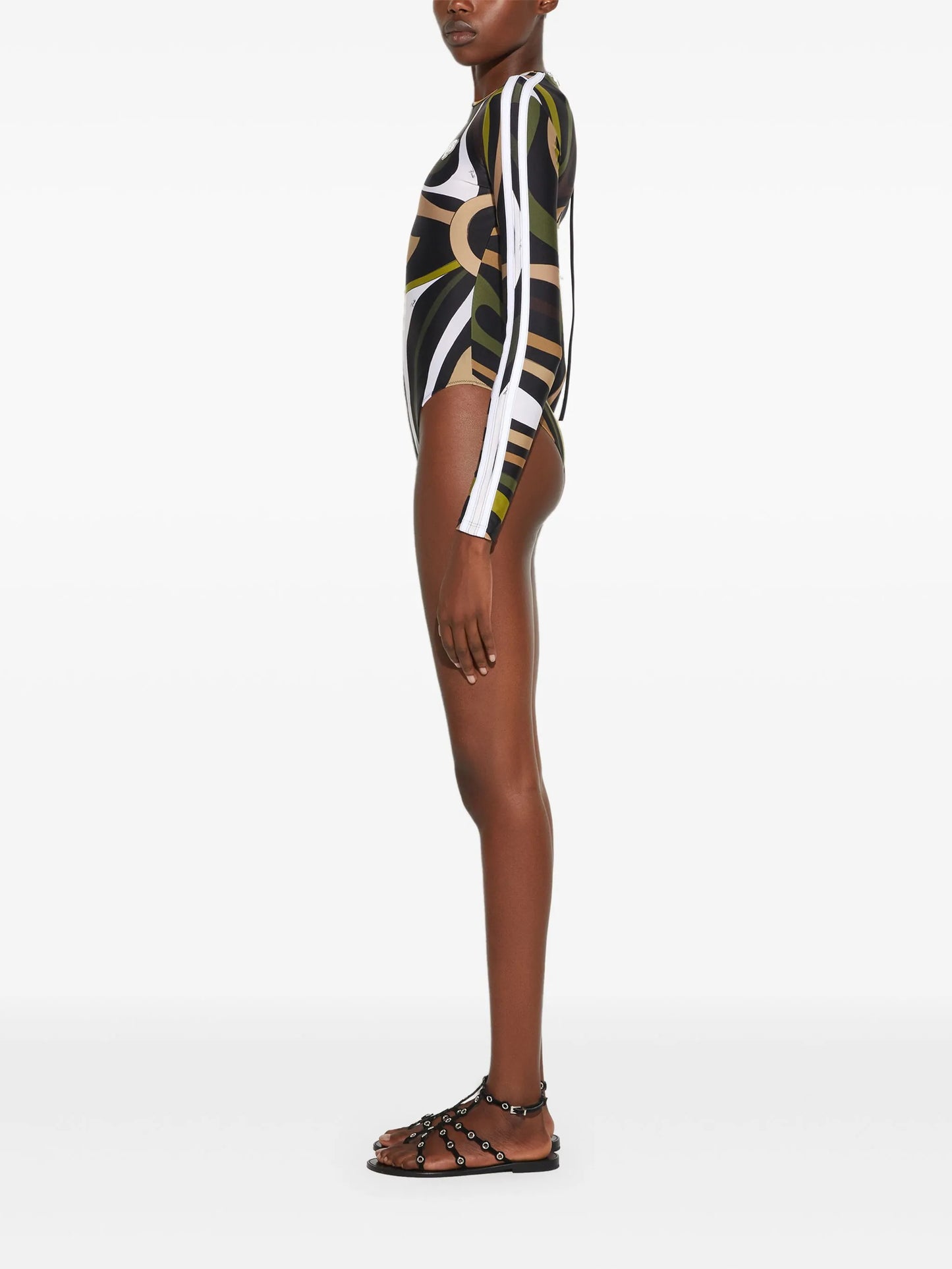 PUCCI  Marmo-print long-sleeve swimsuit