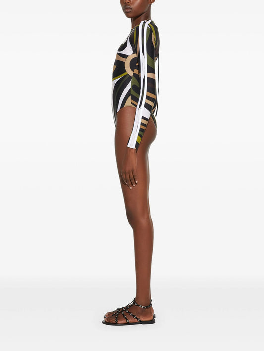PUCCI  Marmo-print long-sleeve swimsuit