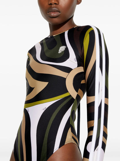PUCCI  Marmo-print long-sleeve swimsuit