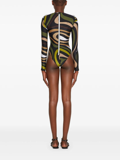 PUCCI  Marmo-print long-sleeve swimsuit