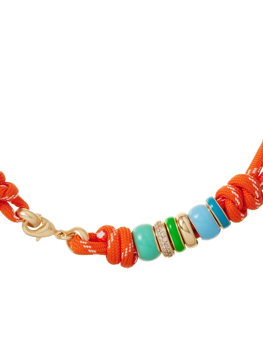 Roxanne Assoulin Happy Cord Knotted Necklace Vibrant Orange Color