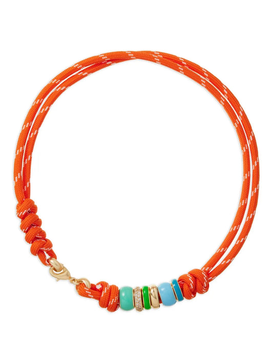 Roxanne Assoulin Happy Cord Knotted Necklace Vibrant Orange Color