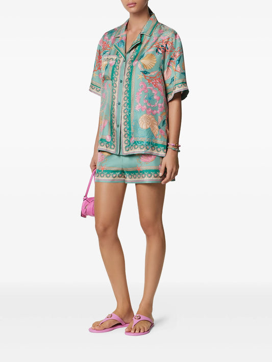 Versace  Underwater Barocco silk shirt
