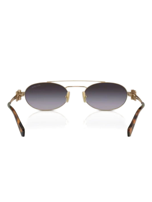 Miu Miu metal-frame sunglasses with gradient lenses and tortoiseshell arms