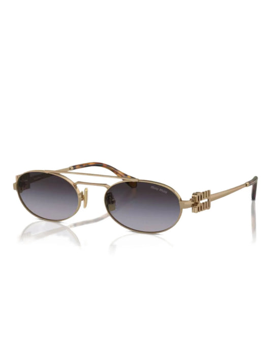 Miu Miu metal-frame sunglasses with gradient lenses and tortoiseshell arms
