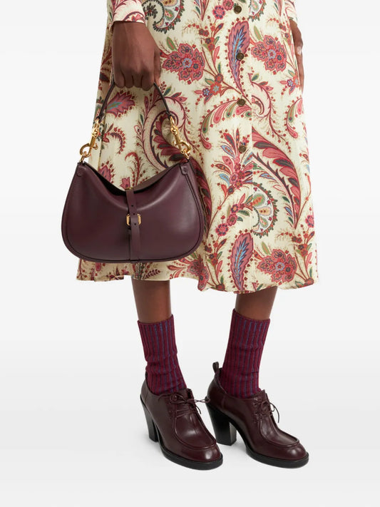 ETRO Red Leather Pony Shoulder Bag